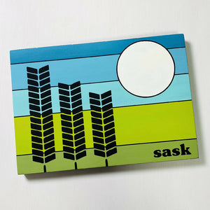 5x7 Art Panel | Saskatchewan 3 Wheat w/Sun