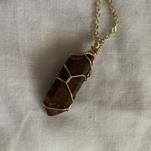 Bronze Luster Gold Wrapped Necklace
