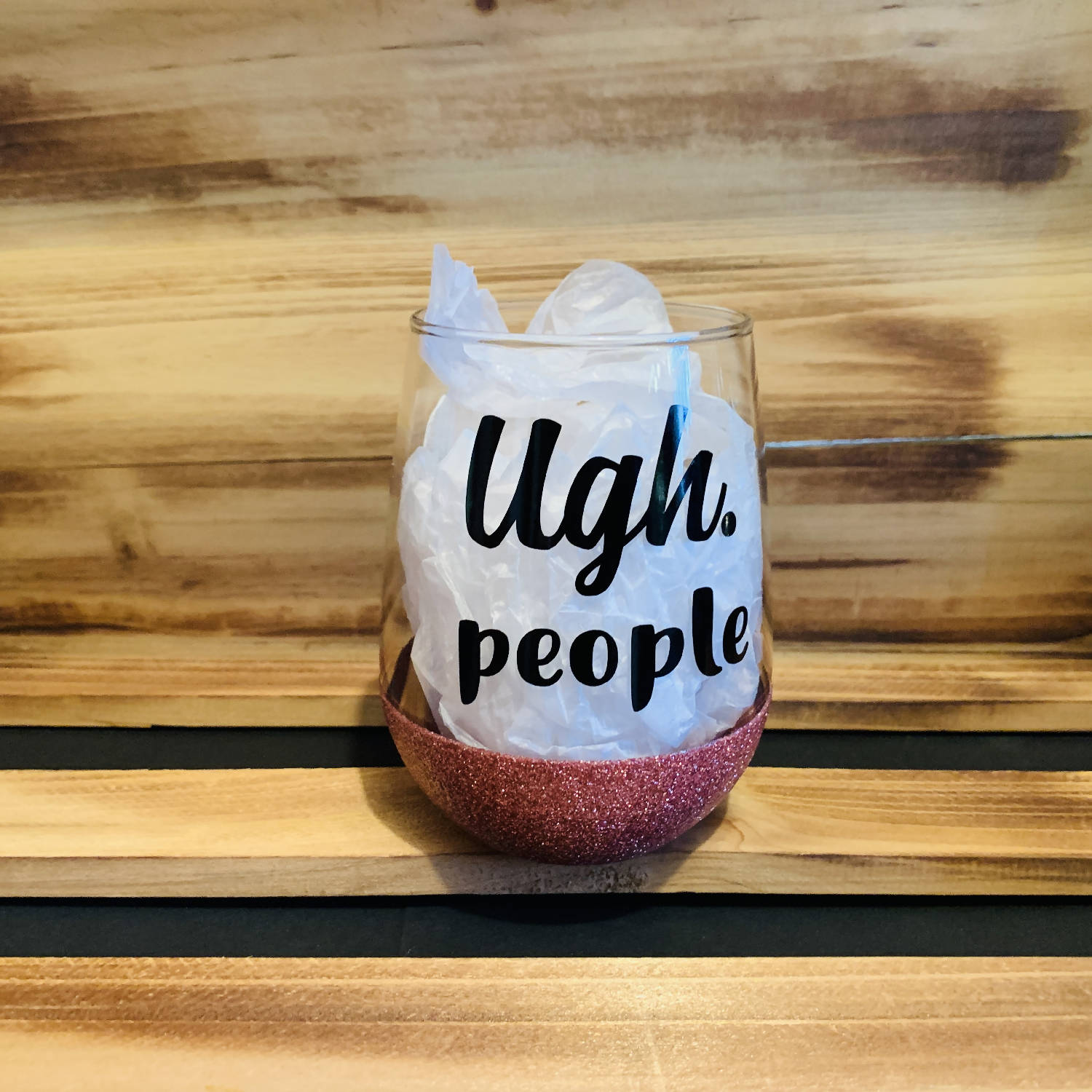 Ugh, People Glitter Stemless - HandmadeSask