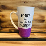 Mom of Sassholes Glitter Mug - HandmadeSask