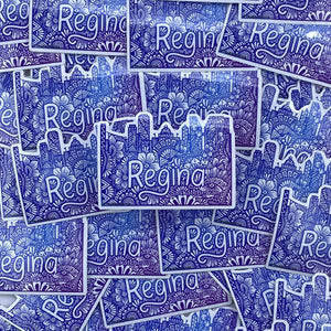 Tangled Regina Skyline Blue Weatherproof Sticker