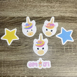 Set of 18 Unicorn Emoji 2.75" Vinyl Water Resistant Stickers/Decals - HandmadeSask