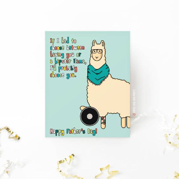 Hipster Llama | Father's Day | Greeting Card