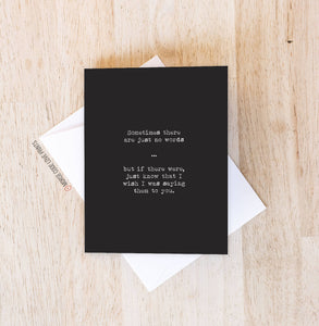 No Words | Encouragement | Sympathy | Mental Health | Greeting Card - HandmadeSask