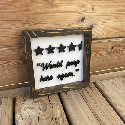 Would Poop Here Again Sign