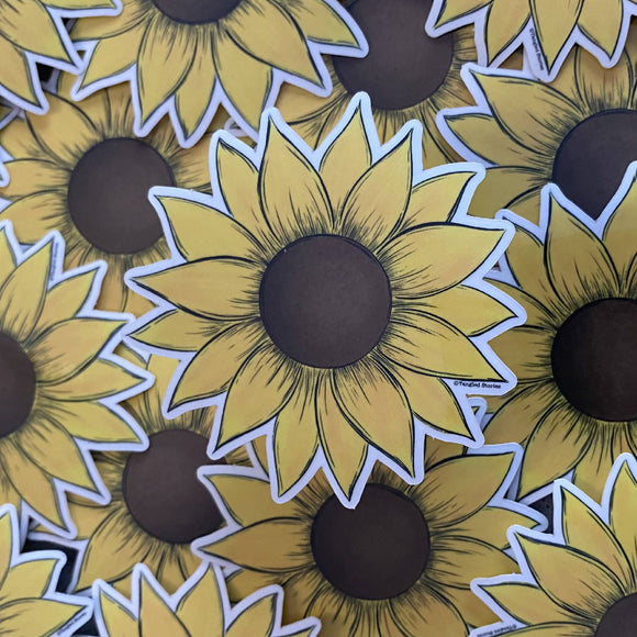 Sunflower Waterproof Sticker - HandmadeSask