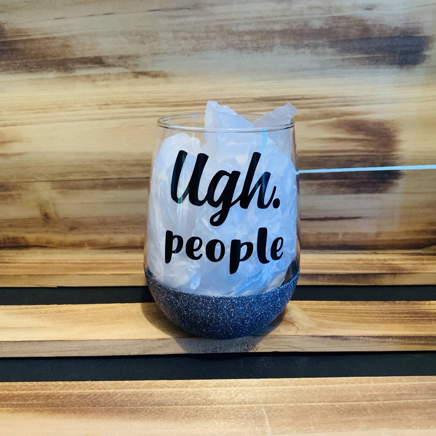 Ugh, People Glitter Stemless - HandmadeSask