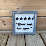 Would Poop Here Again Sign
