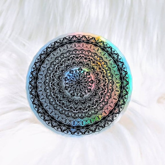 Holographic Circle Mandala Waterproof Sticker - HandmadeSask