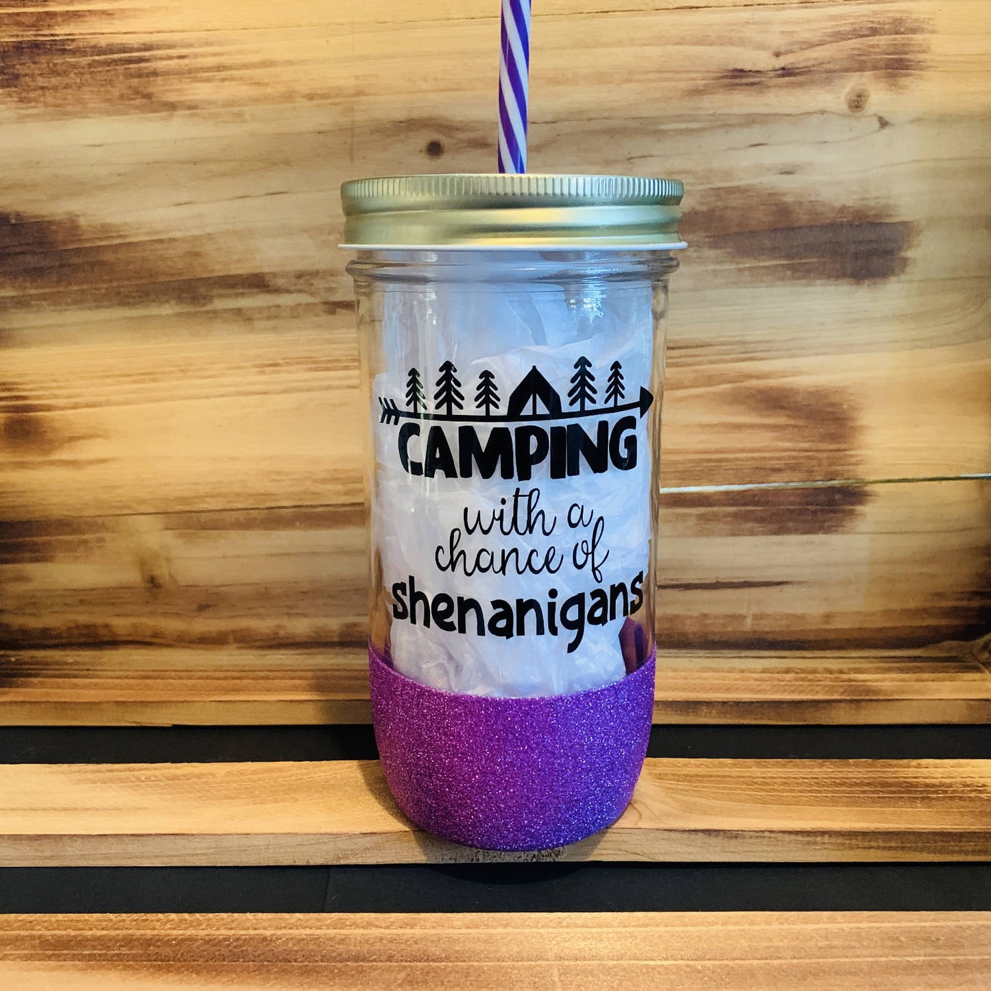 Camping Shenanigans Glitter Jar