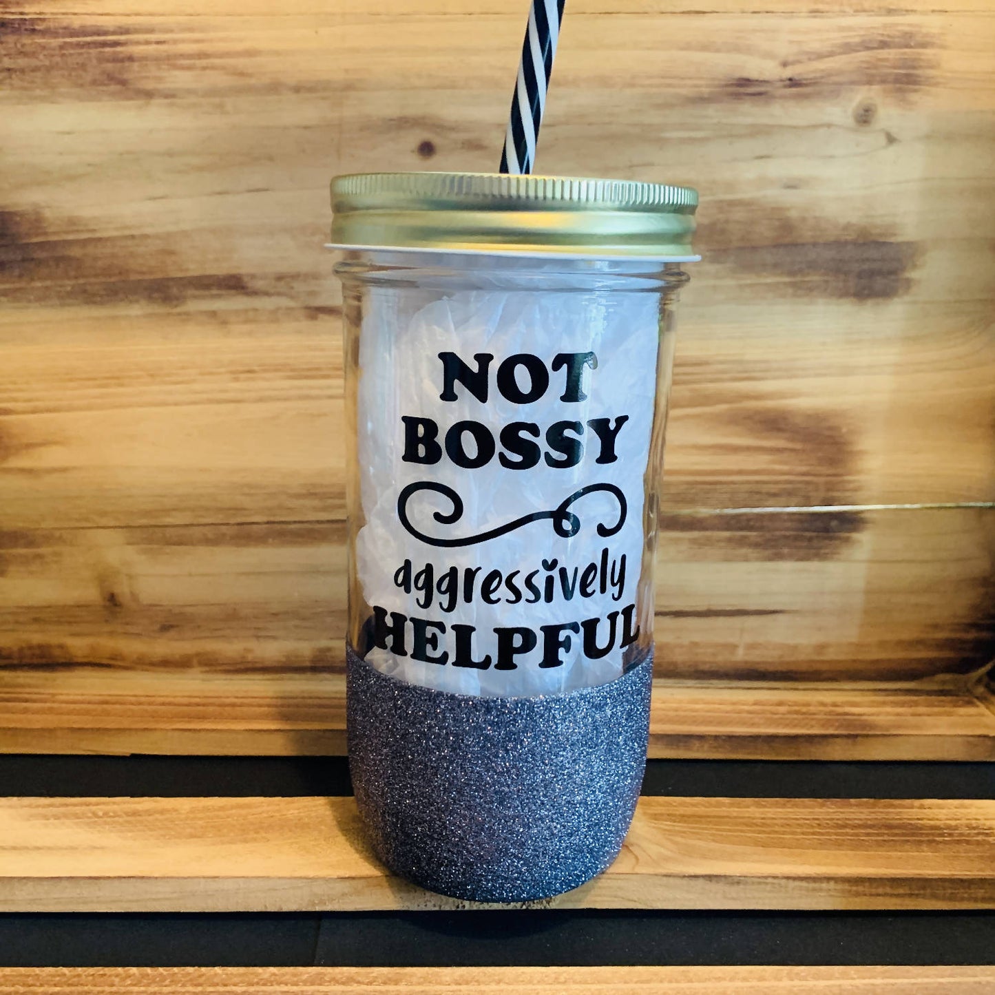 Not Bossy Glitter Jar - HandmadeSask