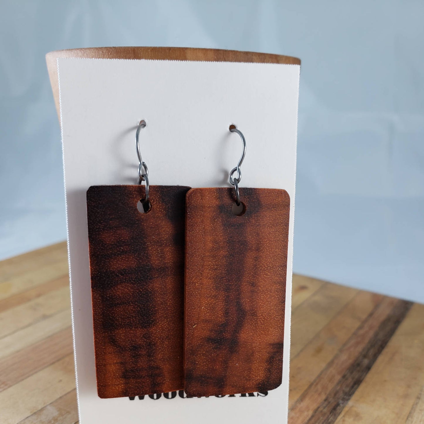 Tiger Wood Earring - HandmadeSask