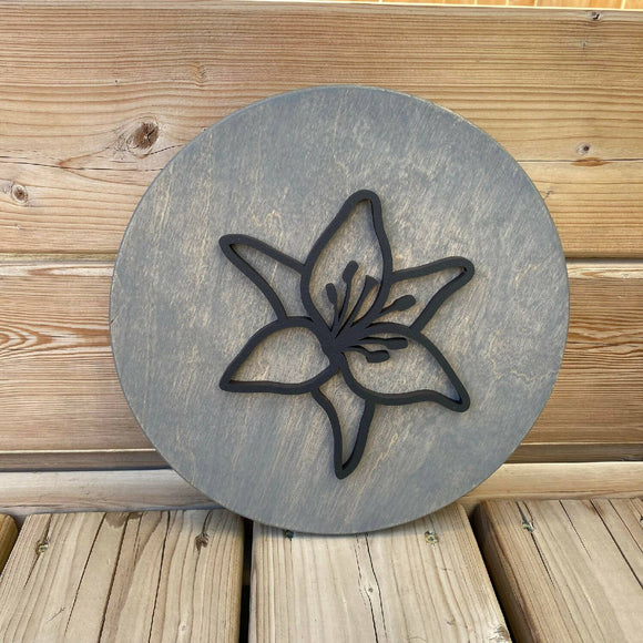 Lily 3D Round Sign