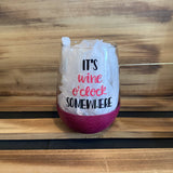 Wine O'clock Glitter Stemless - HandmadeSask