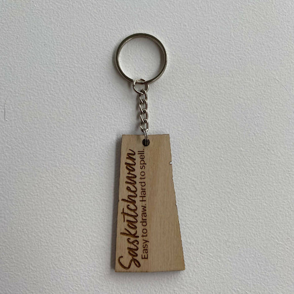 Sask Province Hard To Spell Keychain