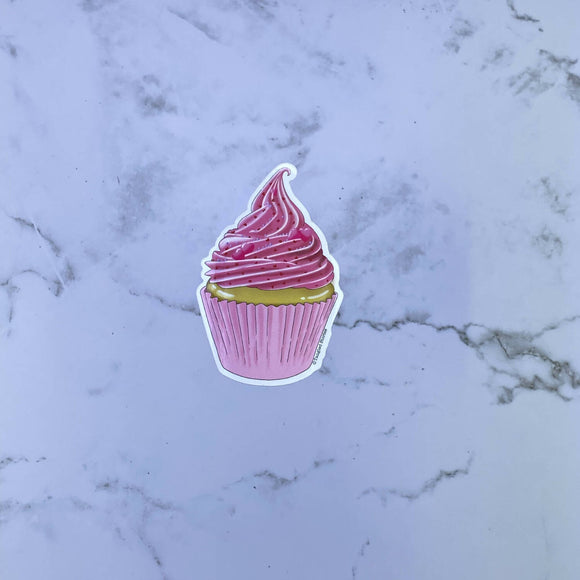 Pink Cupcake Weatherproof Sticker