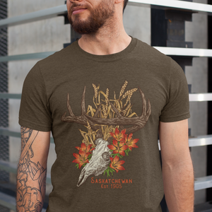 Brown Deer skull Saskatchewan Tshirt