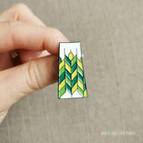 Saskatchewan Patchwork (Green) | Enamel Pin - HandmadeSask