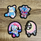 Set of 12 Goth Pastel Teddy Bear 3" Vinyl Stickers/Decals - 4
