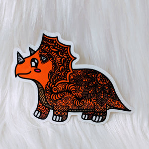 Dino: Triceratops Waterproof Stickers - HandmadeSask