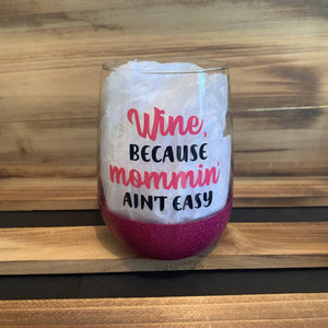 Wine Because Glitter Stemless - HandmadeSask