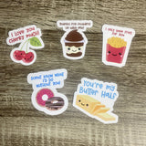Set of 20 2" Funny Food Stickers/Decals - HandmadeSask