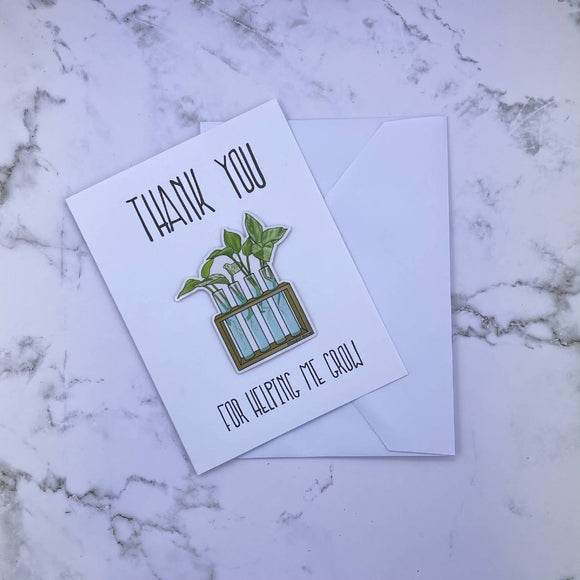 TY for Helping Me Grow Stickard (Sticker + Greeting Card)