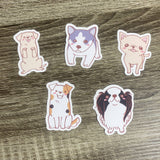 Set of 29 Kawaii Dogs 2" Vinyl Water Resistant Stickers/Decals - HandmadeSask