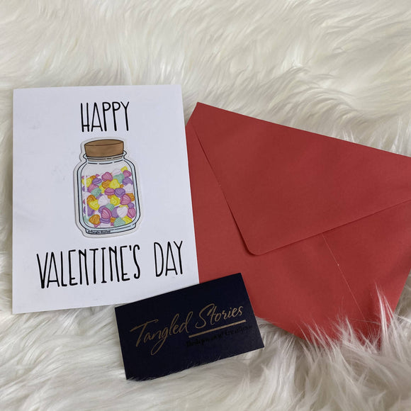 Jar of Hearts Stickard (Greeting Card with Sticker) - HandmadeSask