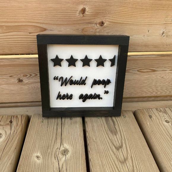 Would Poop Here Again Sign
