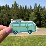 Camper Van Blue Weatherproof Sticker