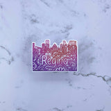 Tangled Regina Skyline (Pink/Purple) Weatherproof Sticker