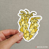 Geometric Yellow Heart | Vinyl Sticker - HandmadeSask