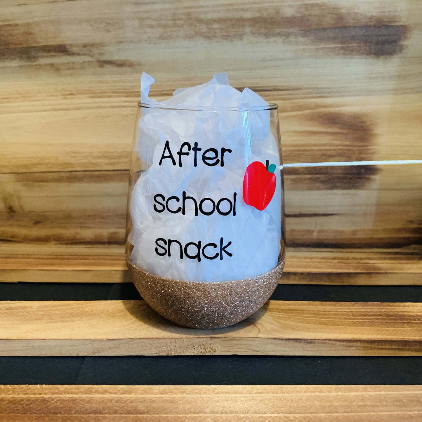 After School Snack Glitter Stemless - HandmadeSask