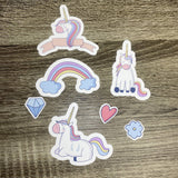 Set of 21 Whimsical Unicorns 1"-3.1" Vinyl Water Resistant Stickers/Decals - HandmadeSask