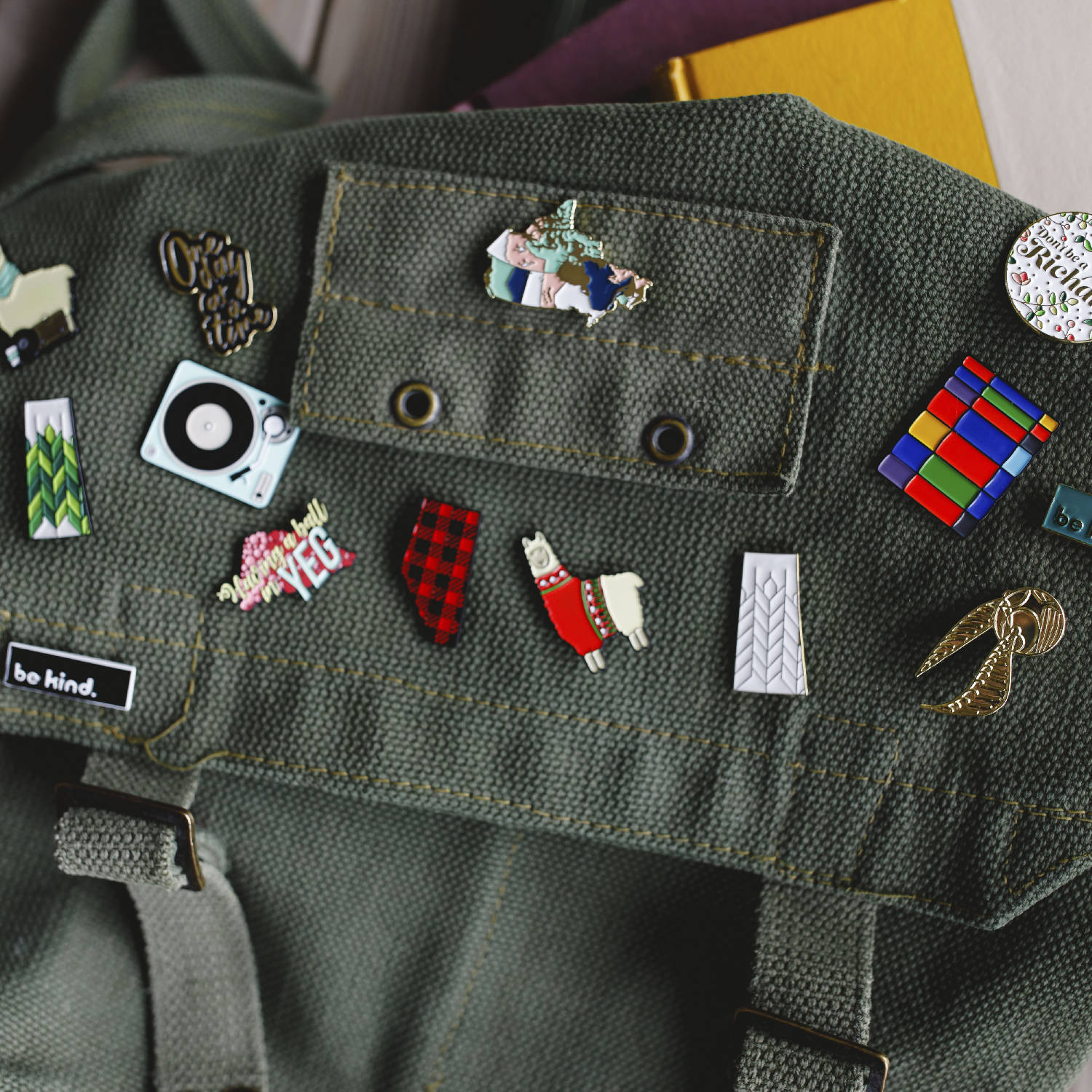 Saskatchewan Patchwork (Gold) | Enamel Pin - HandmadeSask