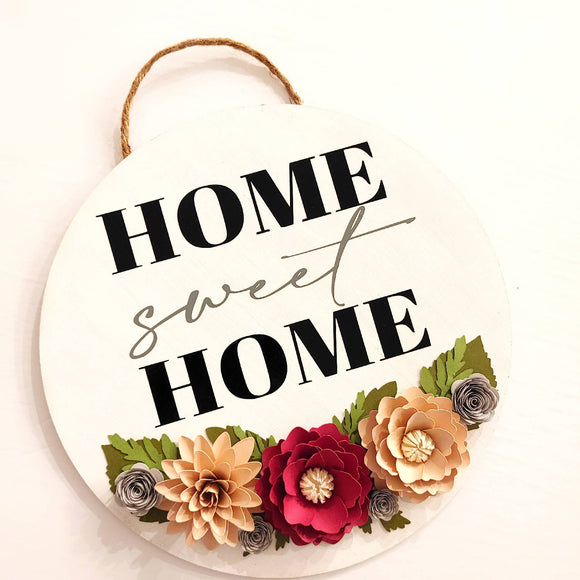 Home sweet home round sign
